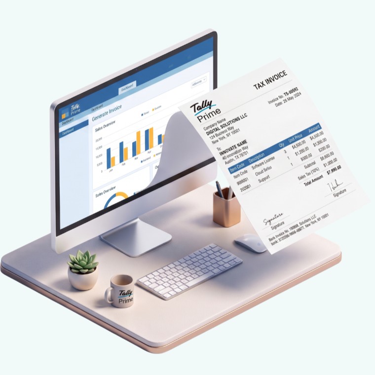 TallyPrime UAE e-invoicing software generating FTA-compliant invoices